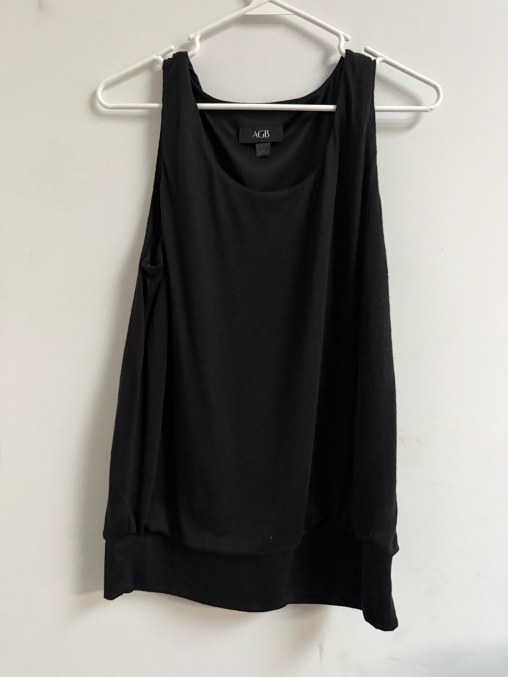AGB Black Relaxed Scoop Neck Tank
